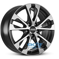 Ronal R61 7,5x17 5x108 ET55 DIA63,4 (jet black matt machined face)