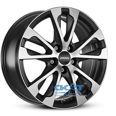 Ronal R61 7,5x17 5x108 ET55 DIA63,4 (jet black matt machined face)